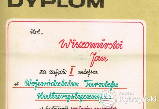 Dyplom Jana Wiszomirskiego - 10.11.1974r.